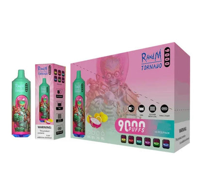 Carton 10 pièces Puff 9000 Tornado Rechargeable 18ml - Puff Land CBD